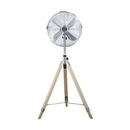 Oceanic Ventilateur Trepied 50 W - Diametre 40 Cm - Hauteur Reglable - Oscillation - Inox Et Bois