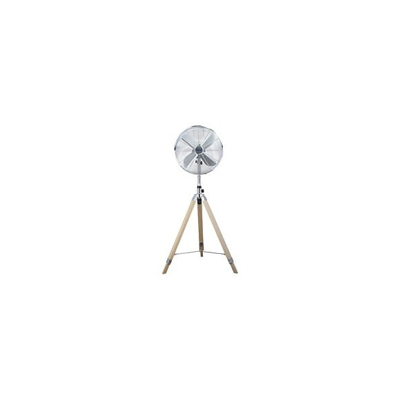 Oceanic Ventilateur Trepied 50 W - Diametre 40 Cm - Hauteur Reglable - Oscillation - Inox Et Bois