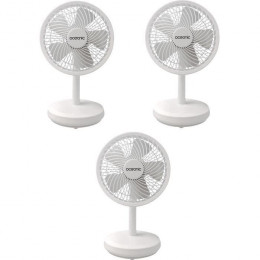 Oceanic Mini Ventilateur Usb Rechargeable - Diametre 15 Cm - 4 W - 4 Vitesses - Batterie Li-ion 2,6 Ah - Blanc