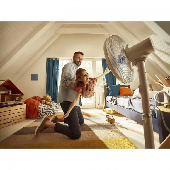 Beko - Efs7000wi - Ventilateur Sur Pied Ultra Silencieux - Moteur Prosmart Inverter 30 Watts - 12 Niveaux De Vitesse - Telecomm