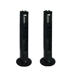 Oceanic Lot De 2 Ventilateurs Colonne 78 Cm - 45 Watts - 3 Vitesses - Oscillant - Minuterie