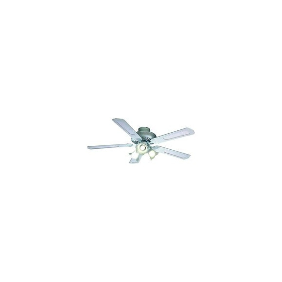 Farelek - Baleares O 132 Cm - Ventilateur De Plafond Reversible, 5 Pales Blanches / Cannees Blanches + Eclairage