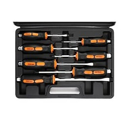 Dcraft - Jeu De Tournevis De Serrurier À Frapper - 7 Pièces - Embouts Magnétisés - Section Hexagonale - Noir