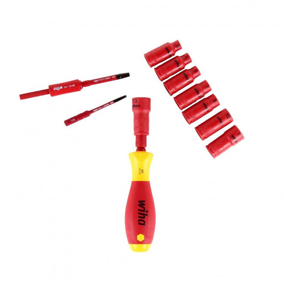 Wiha Slimvario Kit Tournevis Et Clé À Douille 1/4 " - 13 Pièces (7209nk2004 43467 ) + Pochette Wiha Robuste De Haute Qualit