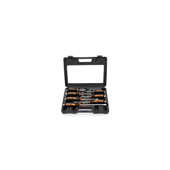 Dcraft - Jeu De Tournevis De Serrurier À Frapper - 7 Pièces - Embouts Magnétisés - Section Hexagonale - Noir