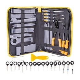 Power Tool - Kit D'outils De Dégarnissage 38 Pcs - En Pmma Résistant - Étui À Accrocher Au Mur - Gris
