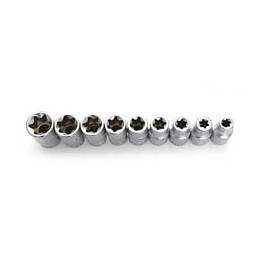 Dcraft - Jeu De Douilles Torx - 9 Pièces - Long. Douille 37 Mm - Set De Douilles Professionnel En Valise - Noir