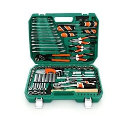 Dcraft - Set De Clés - 122 Pièces - Ensemble D'outils D'atelier Organisé Dans Une Mallette - Vert