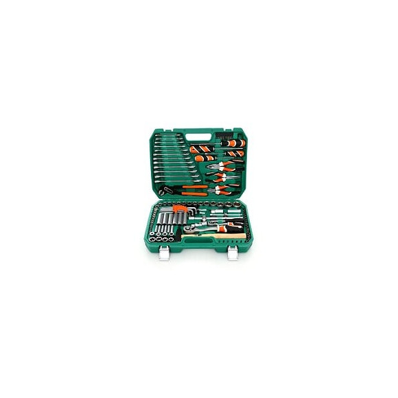 Dcraft - Set De Clés - 122 Pièces - Ensemble D'outils D'atelier Organisé Dans Une Mallette - Vert