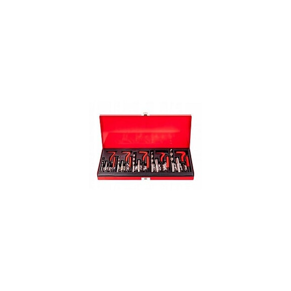 Dcraft - Coffret Avec Outils - 131 Pièces - Mallette Avec Outils - Acier Trempé - Filets + Broches  + Tarauds - Rouge