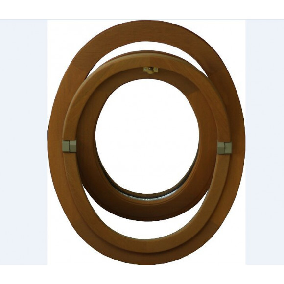 Œil De Bœuf Ovale 1 Vantail - H.65 X L.50 Cm - Bois