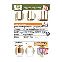 Porte Fenetre 1 Vantail En Bois   Hauteur 215 X Largeur 80 Tirant Droite (cotes Tableau)