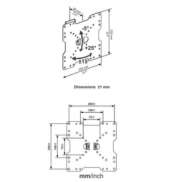 Continental Edison Support Tv Inclinable Tv 22-40 Vesa 200*200
