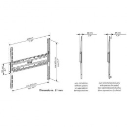 Continental Edison Support Tv Fixe Tv 40-65 Vesa 400*400