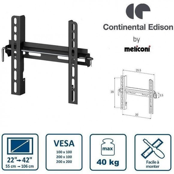 Continental Edison Support Tv Mural Fixe Vesa 200x200