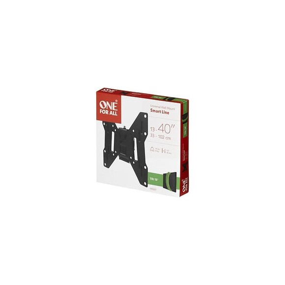 One For All Wm2221 Support Tv Smart 33-102 Cm 13-40 - Poids Max. : 50kgs - Inclinable 15 - Garantie 10 Ans