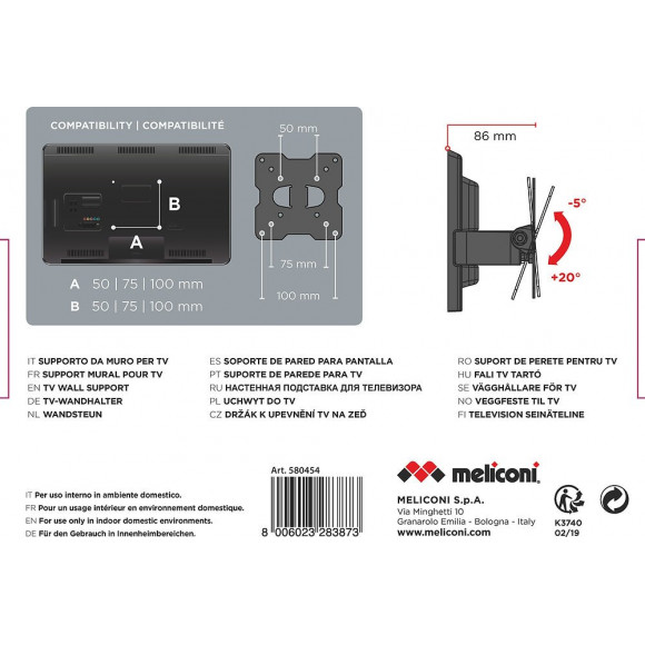 Support Mural Meliconi Etr100flat