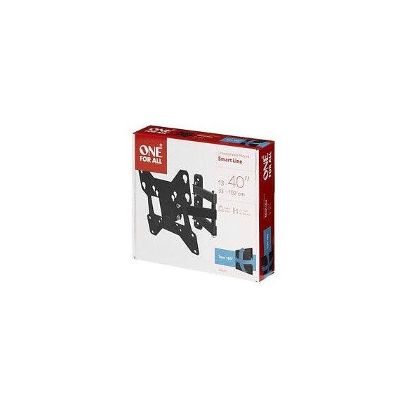 One For All Wm2251 - Support Mural Avec Reglage Dinclinaison Et De Rotation 180 Pour Tv De 13 A 40 33 A 102cm - Noir