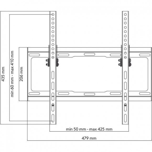 One For All Wm2421 - Support Mural Avec Reglage Dinclinaison De 15 Pour Tv De 32 A 55 81 A 140cm - Noir