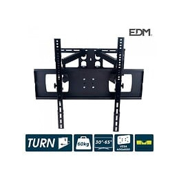 Support Plasma / Lcd / Led 30-65 Pouces Max.60kg Articulé, Deux Bras Et Edm Swing Noir