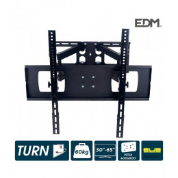 Support Plasma / Lcd / Led 30-65 Pouces Max.60kg Articulé, Deux Bras Et Edm Swing Noir
