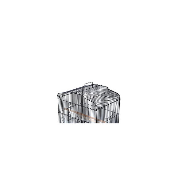 Cage À Oiseaux Volière Avec Mangeoires Perchoirs Plateau Amovible Dim. 48l X 36l X 91h Cm Métal Ps Noir