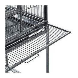 Cage À Oiseaux Portable Avec 4 Mangeoires Et 4 Perchoirs Pratique 81 X 48 X 163 Cm Noir Et Gris