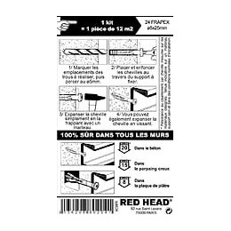 Kit Chevilles À Expansion Goulotte Et Plinthe Red Head, Diam.5 X L.25 Mm