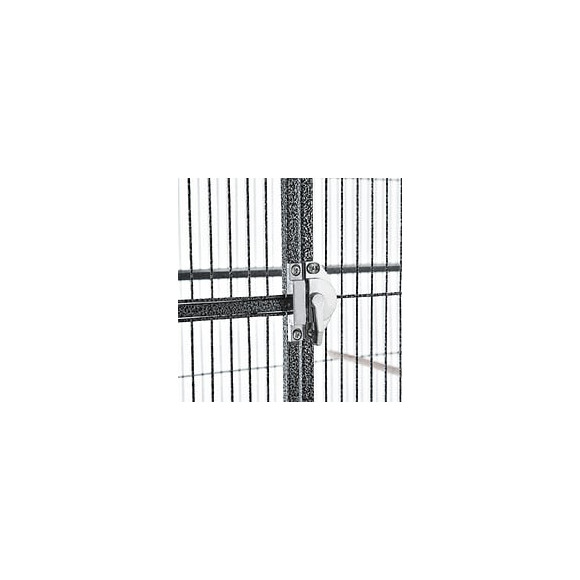 Cage À Oiseaux Portable Avec 4 Mangeoires Et 4 Perchoirs Pratique 81 X 48 X 163 Cm Noir Et Gris