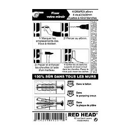 Kit Chevilles À Expansion Miroir Blanc Red Head, Diam.6 X L.25 Mm