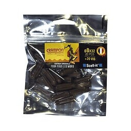 Lot De 20 Chevilles Et Vis À Verrouillage De Forme Scell-it, Diam.8 Mm X L.32 Mm