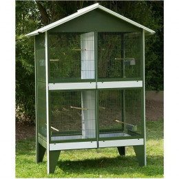Vadigran Voliere Nr 15 Avec Toit - 122x82x173 Cm - Vert Et Blanc - Pour Oiseau
