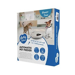 Laroy Duvo Mangeoire Automatique - 5 Repas - 33 X 36 X 6 Cm - Blanc Et Bleu