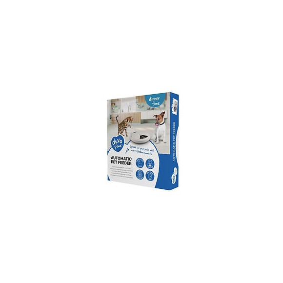 Laroy Duvo Mangeoire Automatique - 5 Repas - 33 X 36 X 6 Cm - Blanc Et Bleu
