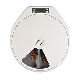 Laroy Duvo Mangeoire Automatique - 5 Repas - 33 X 36 X 6 Cm - Blanc Et Bleu