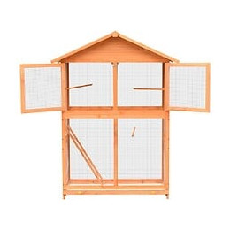 Cage À Oiseaux Pin Massif Et Bois De Sapin 120x60x168 Cm - Brun - Accessoires Pour Oiseaux - Cages Et Perchoirs À Oiseaux - B