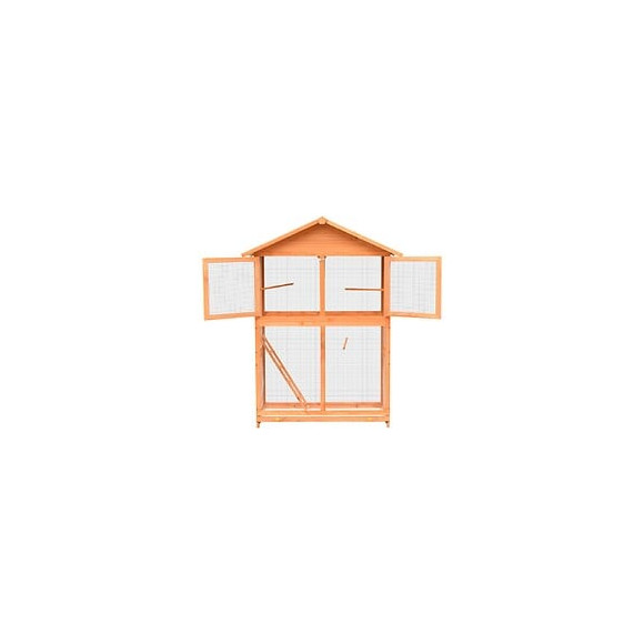 Cage À Oiseaux Pin Massif Et Bois De Sapin 120x60x168 Cm - Brun - Accessoires Pour Oiseaux - Cages Et Perchoirs À Oiseaux - B