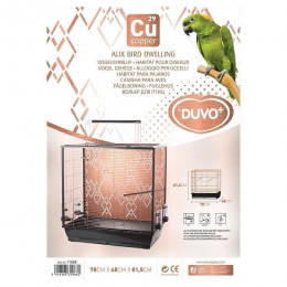 Duvo+ Cage Copper Alix 78 X 48 X 81,5 Cm - 9,18 Kg - Noir Et Cuivre - Pour Oiseaux