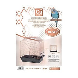 Duvo+ Cage Copper Lexa 54 X 34 X 64,5 Cm - 3,5 Kg - Noir Et Cuivre - Pour Oiseaux