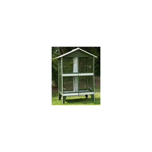Vadigran Voliere Nr 15 Avec Toit - 122x82x173 Cm - Vert Et Blanc - Pour Oiseau