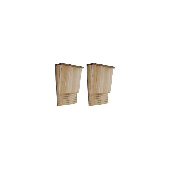 Set De 2 Maisons Pour Chauves-souris 22 X 12 X 34 Cm - Brun
