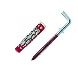 Lot De 4 Chevilles Et Gonds Couleur Red Head, Diam.6 Mm X L.37 Mm