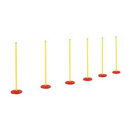 Agility Sport Pour Chien Slalom - Slalom Pour Chien - Lot De 6 Poteaux + Pied À Lester - Sac De Transport Inclus Jaune