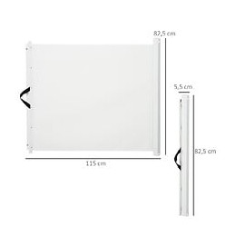 Barrière De Sécurité Barrière Animaux Rétractable Automatique 1,15l X 0,83h M Teslin Métal Blanc
