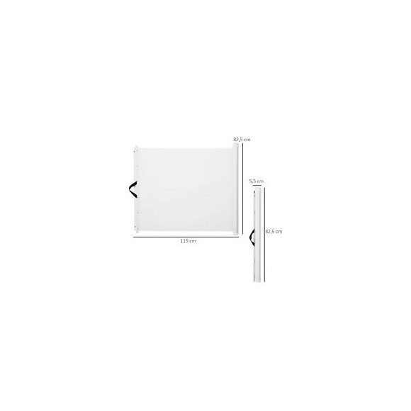 Barrière De Sécurité Barrière Animaux Rétractable Automatique 1,15l X 0,83h M Teslin Métal Blanc