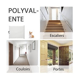 Barrière De Sécurité Barrière Animaux Rétractable Automatique 1,15l X 0,83h M Teslin Métal Blanc