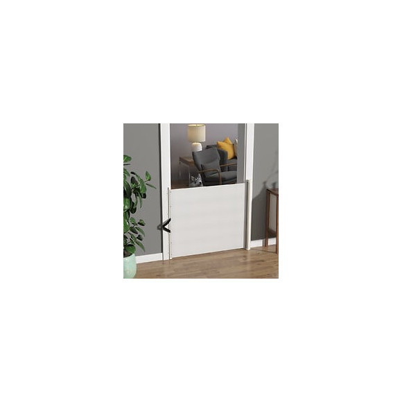 Barrière De Sécurité Barrière Animaux Rétractable Automatique 1,15l X 0,83h M Teslin Métal Blanc