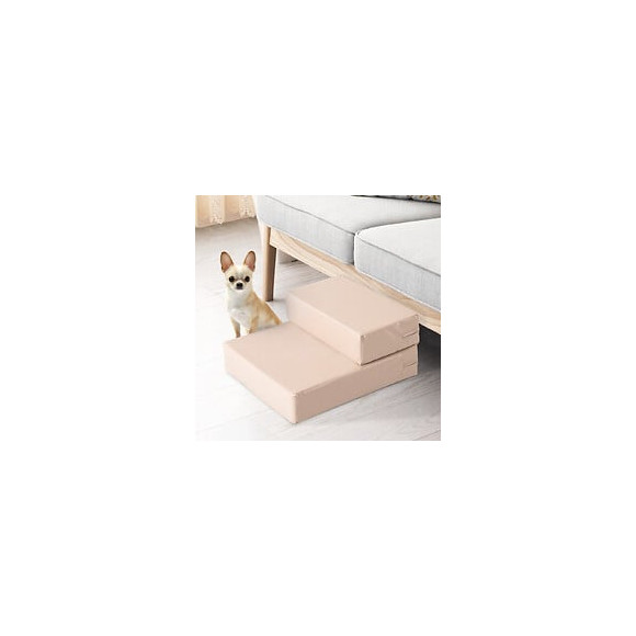 Escalier Coussin 2 En 1 Pour Chien Animaux Déhoussable Revêtement Revêtement Synthétique Beige