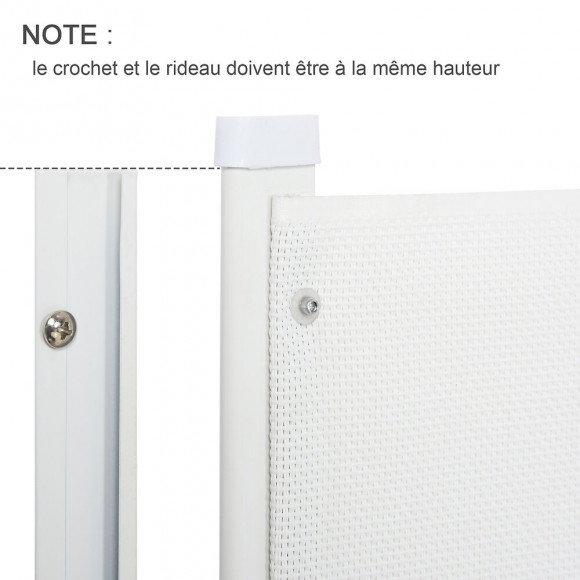 Barrière De Sécurité Barrière Animaux Rétractable Automatique 1,15l X 0,83h M Teslin Métal Blanc