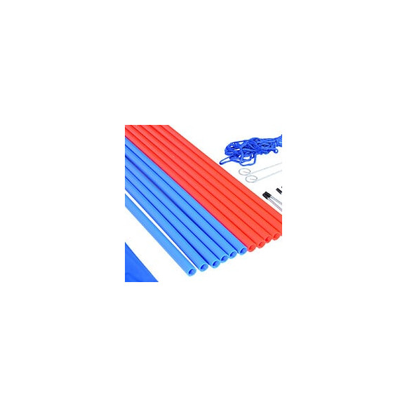 Agility Sport Pour Chien Slalom - Slalom Pour Chien - Lot De 12 Poteaux + Ancrage Sol - Sac De Transport Inclus Rouge Bleu